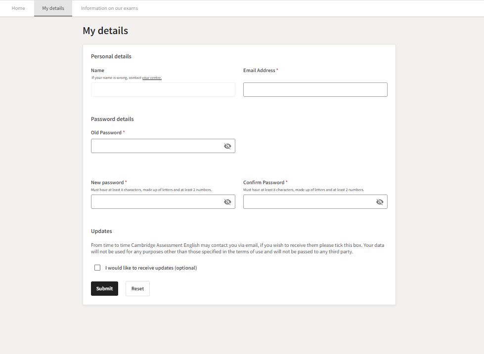 Cambridge English Results Service for Candidates