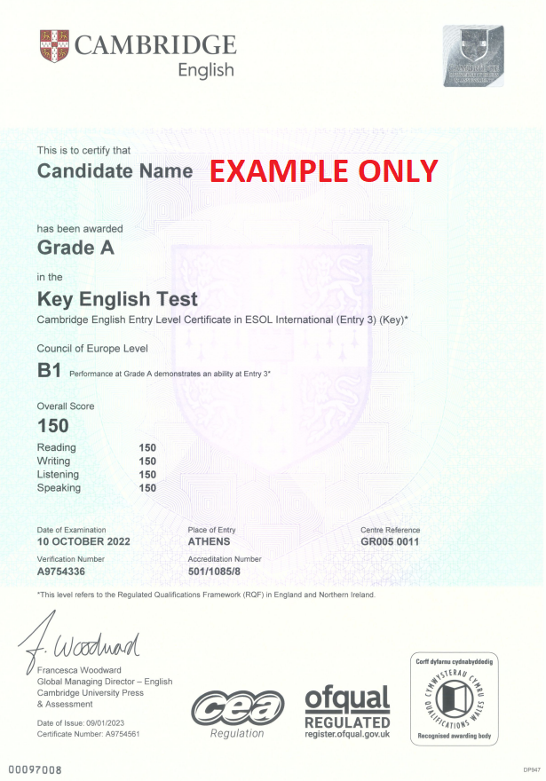 Certification étendue – Cambridge English