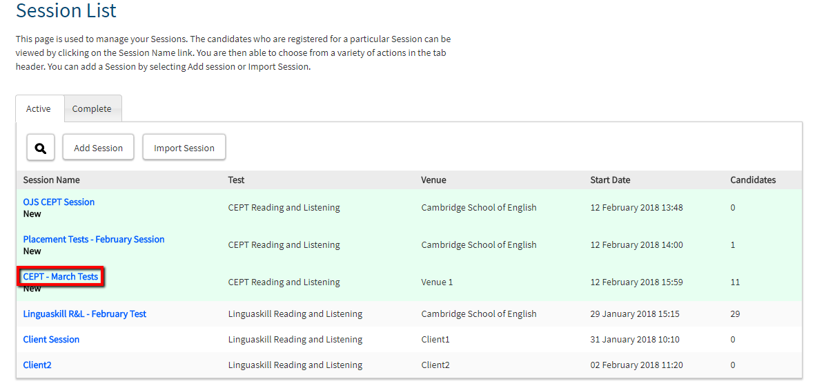 Cambridge english test