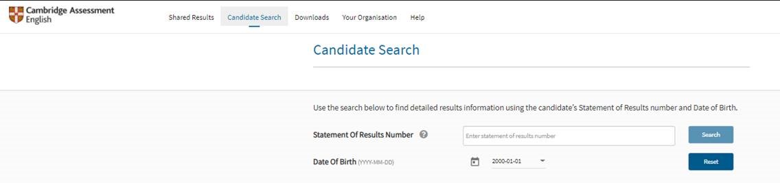 Cambridge English Results Service for Candidates