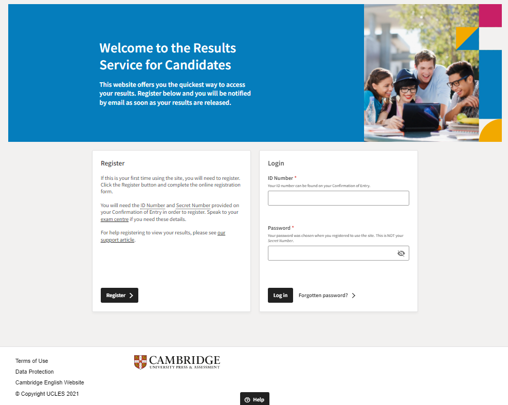 Cambridge English Results Service for Candidates